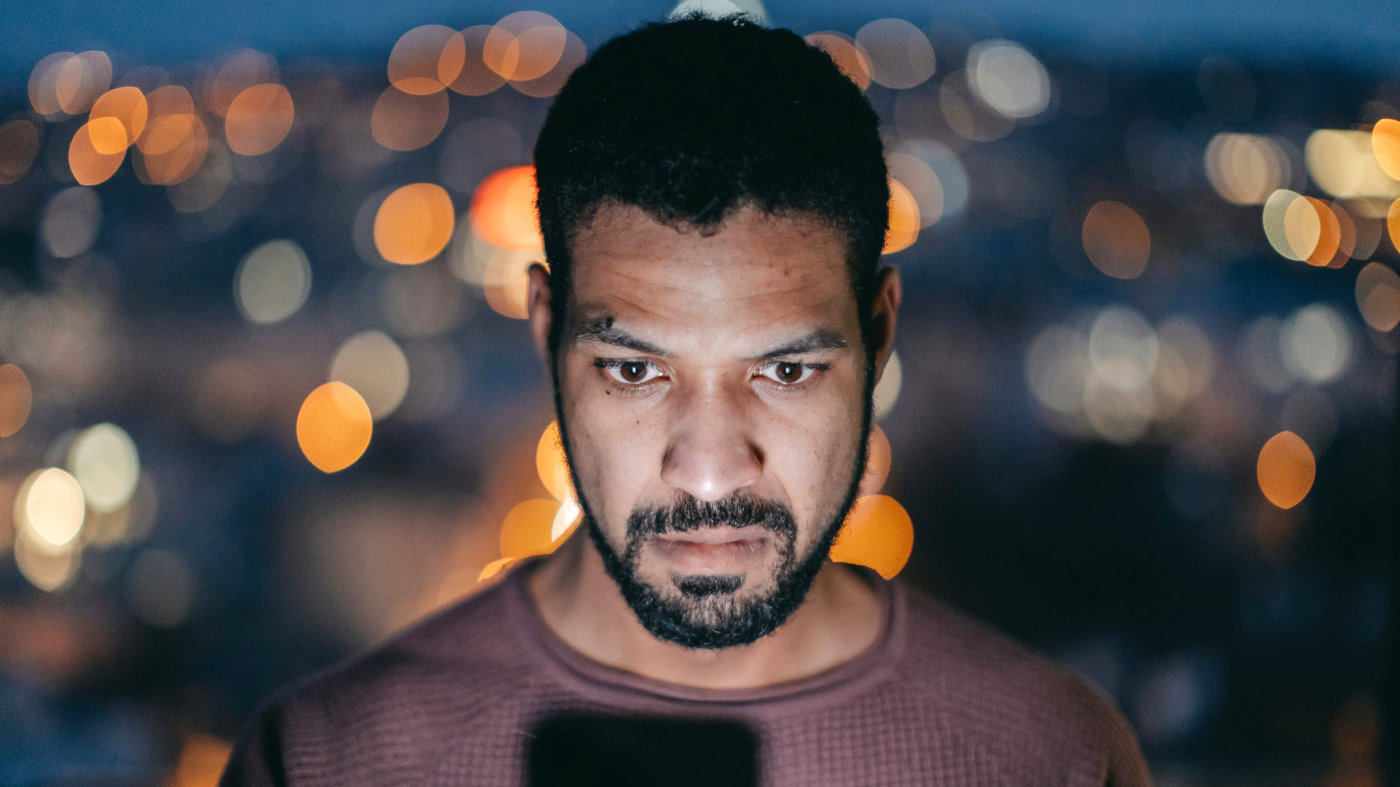 Getty Images - user transfixed by screen